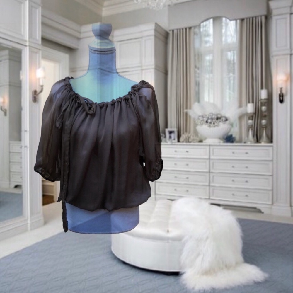 ✨New Brown Chiffon Blouse By Ryu